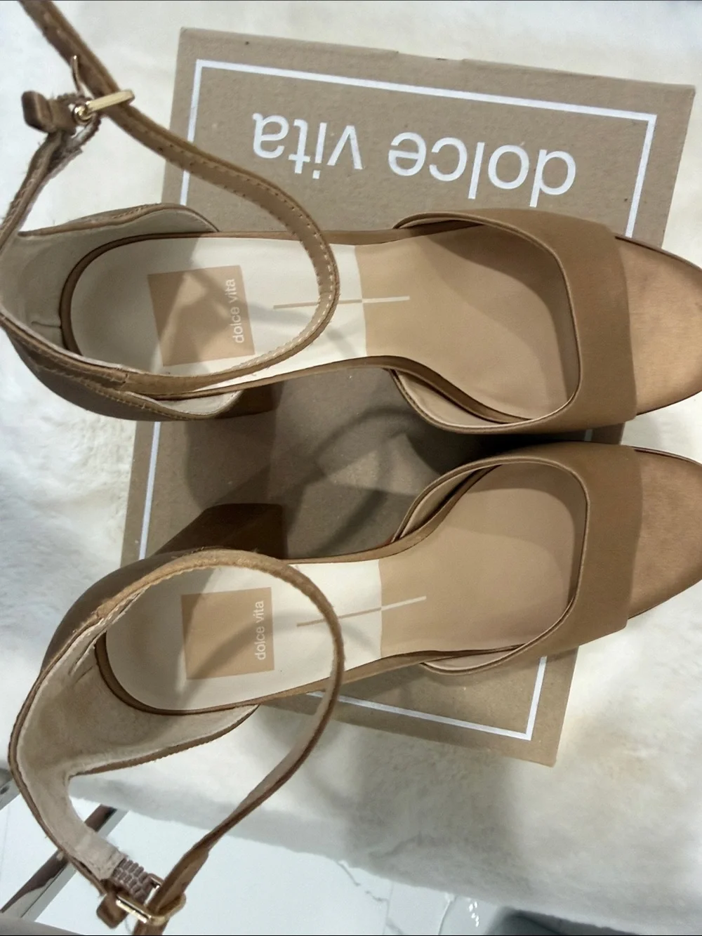 Dolce Vita Bronze Ankle-Strap Platform Heels